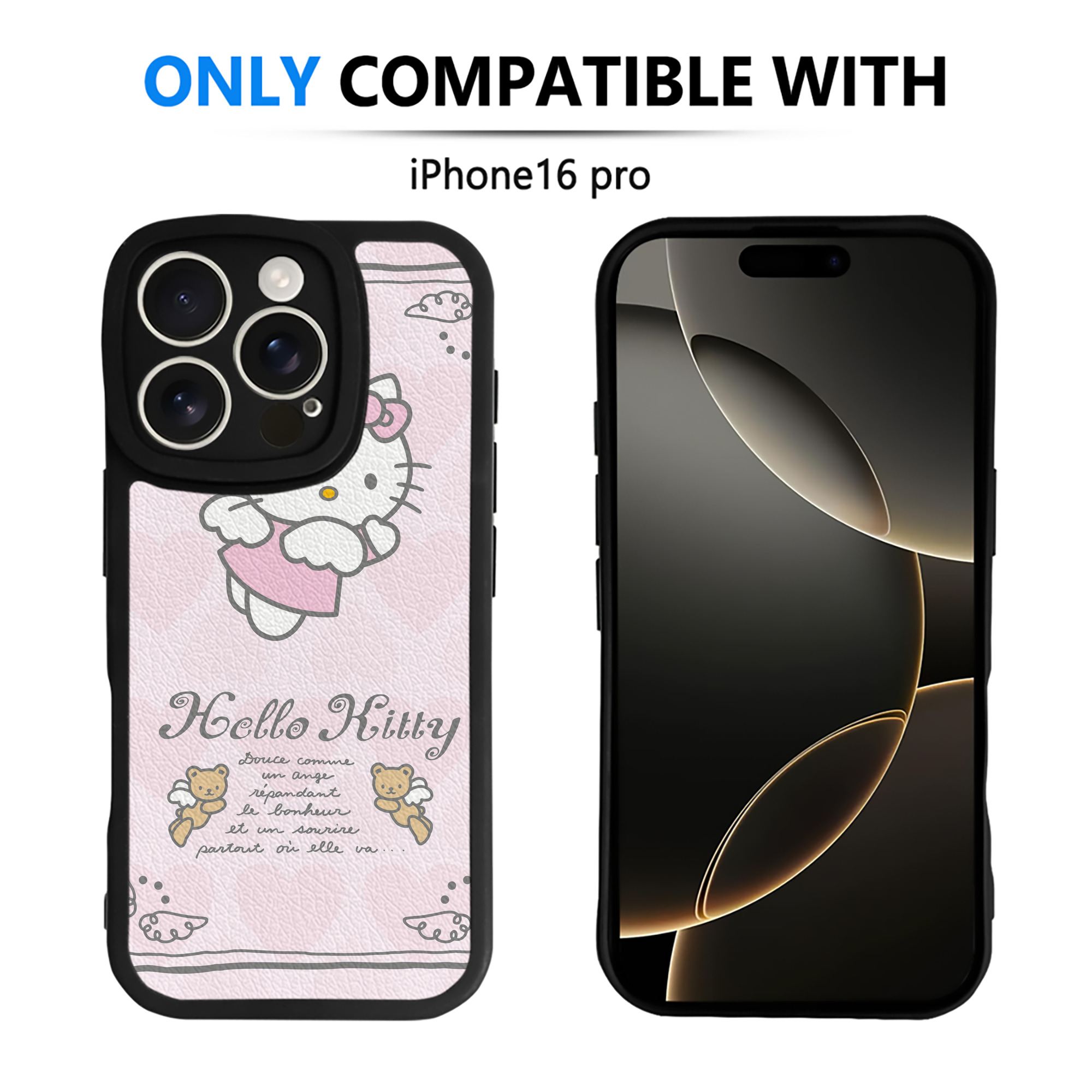 （画像用） Hello Kitty ハローキティ 【iPhone 16シリーズ対応】シリコンスマホケース（レザー調） 材質：シリコン